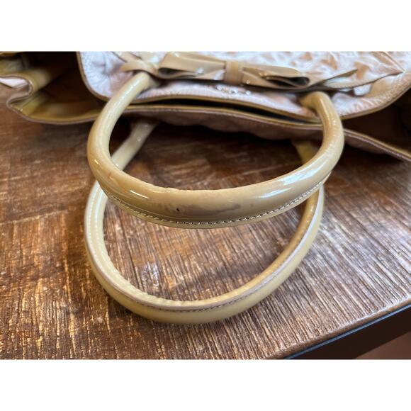 My Flat in London Brighton Miss Bond Bow Beige Quilted Large Handbag Purse MFIL - Picture 12 of 12